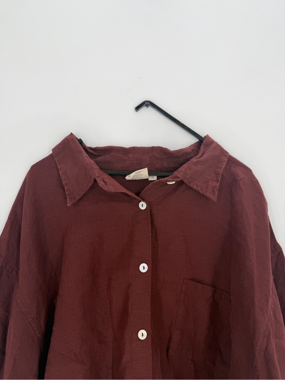 Deiji Studios The 03 Linen Shirt and Shorts Set In Burgundy